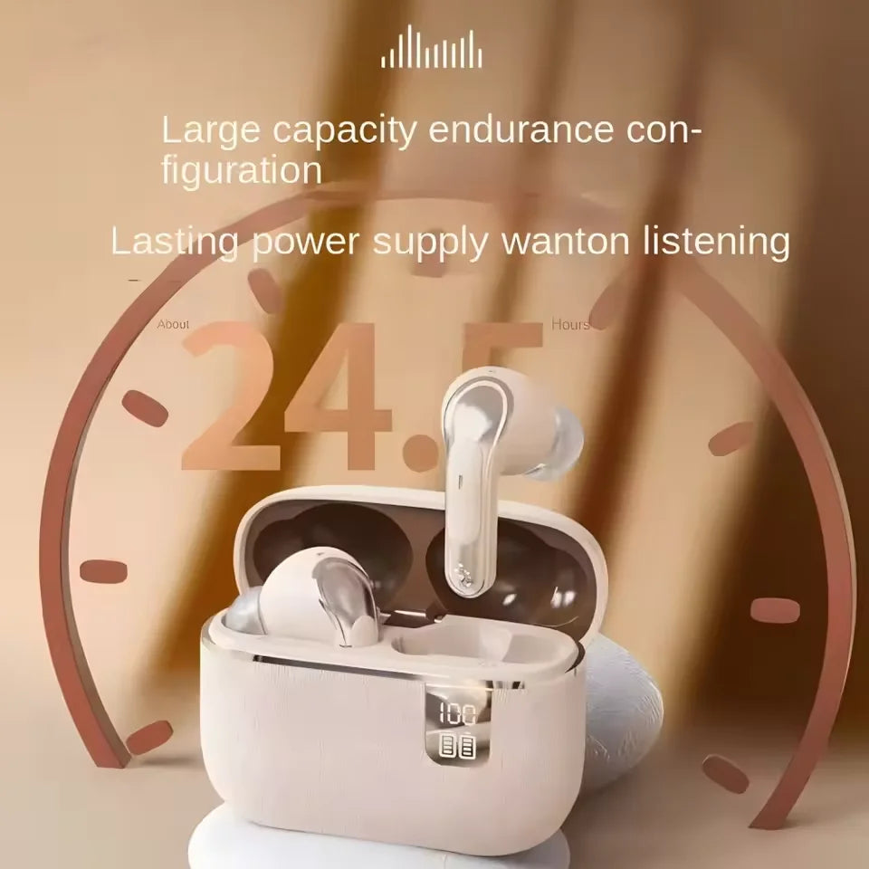 Ture Wireless Earphone Hi-Res Audio Noise Cancelling Bluetooth 5.3 Earbuds Hifi Headphones with Charging Case for IPhone iPad