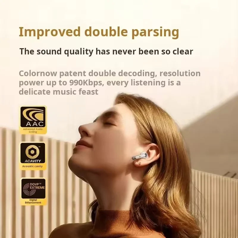 Ture Wireless Earphone Hi-Res Audio Noise Cancelling Bluetooth 5.3 Earbuds Hifi Headphones with Charging Case for IPhone iPad