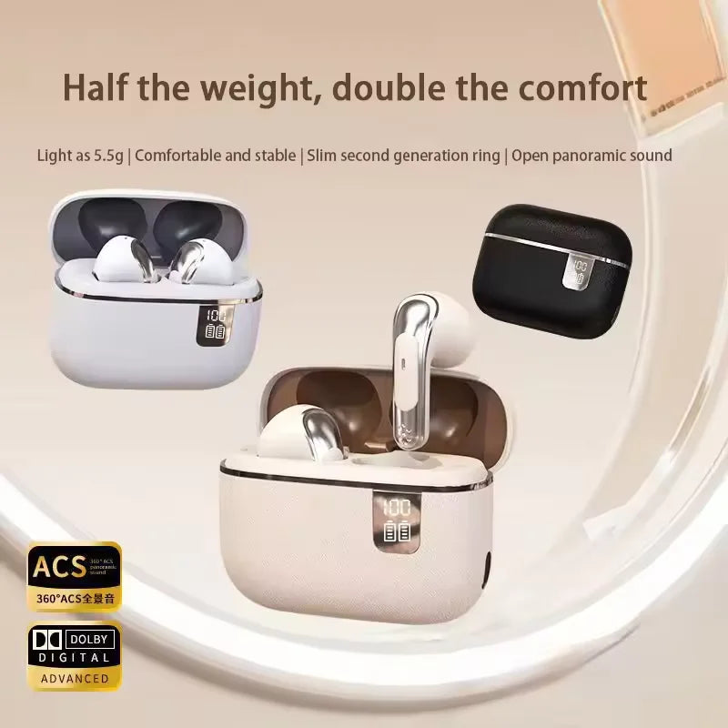 Ture Wireless Earphone Hi-Res Audio Noise Cancelling Bluetooth 5.3 Earbuds Hifi Headphones with Charging Case for IPhone iPad